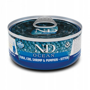 FARMINA N&D KITTEN OCEAN konservi kaķēniem Tuncis, menca, garneles 70g